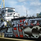 Tobias Rehberger's Dazzle Ship at Victoria Embankment